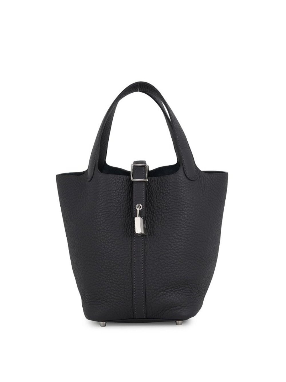 Hermes Handbag Picotin Lock PM Canvas Silver Taurillon Clemence